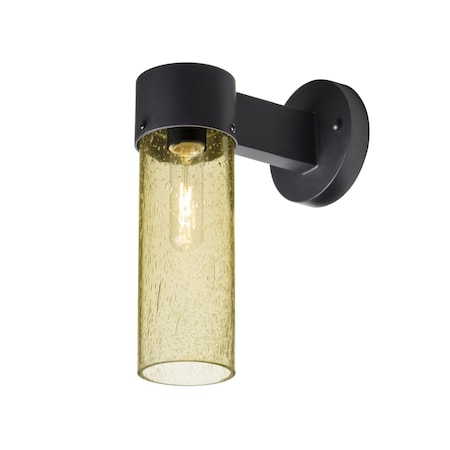 Besa Lighting Juni 10 Outdoor Sconce, Gold Bubble, Black Finish, 1x60W Incandescent JUNI10GD-WALL-BK